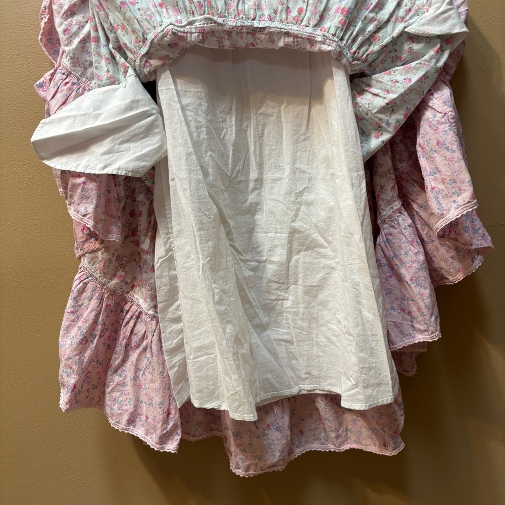 LoveShackFancy Camille Sleeveless Tiered Midi Floral Ruffle Dress Size XXS - Picture 12 of 12